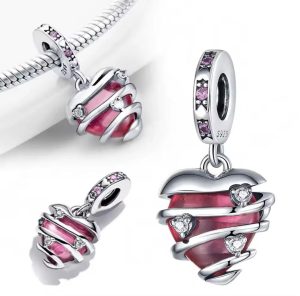 Berloque Coração Brilho da Barbie