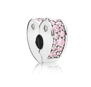 Berloque Separador Coração de Zorcônia rosa