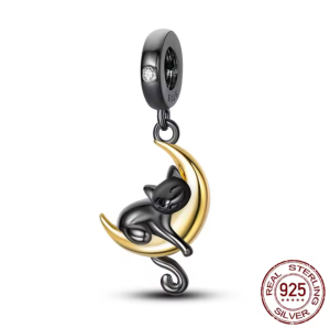 Berloque Gato Preto na Lua