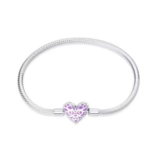 Pulseira Fecho Coração Brilha no Escuro 18cm